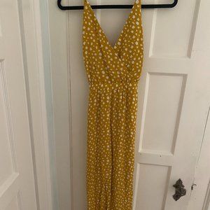 Forever 21 Yellow Polka Dot Maxi Dress